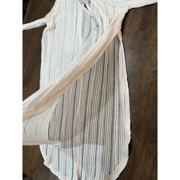 We The Free Oversized Sheer Ribbed Cut Out Back Tunic Top Blush Baby Pink XS - Picture 6 of 7